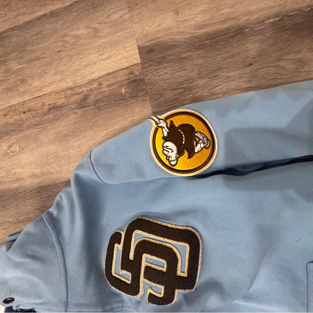 Blue Bomber Jacket with Patches